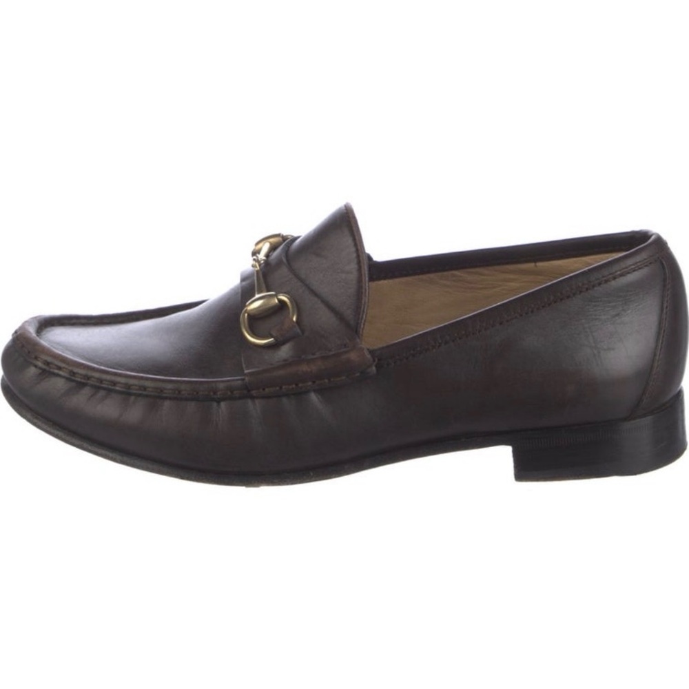 Gucci Men's Horsebit Loafers Brown Leather Size 10.5 US
